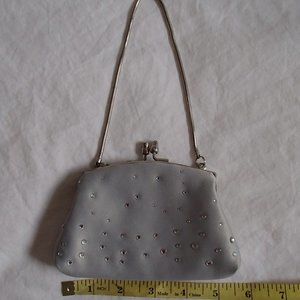 JEANNIE LOTTIE SILVER EMBELLISHED JEWEL MINI PURSE
